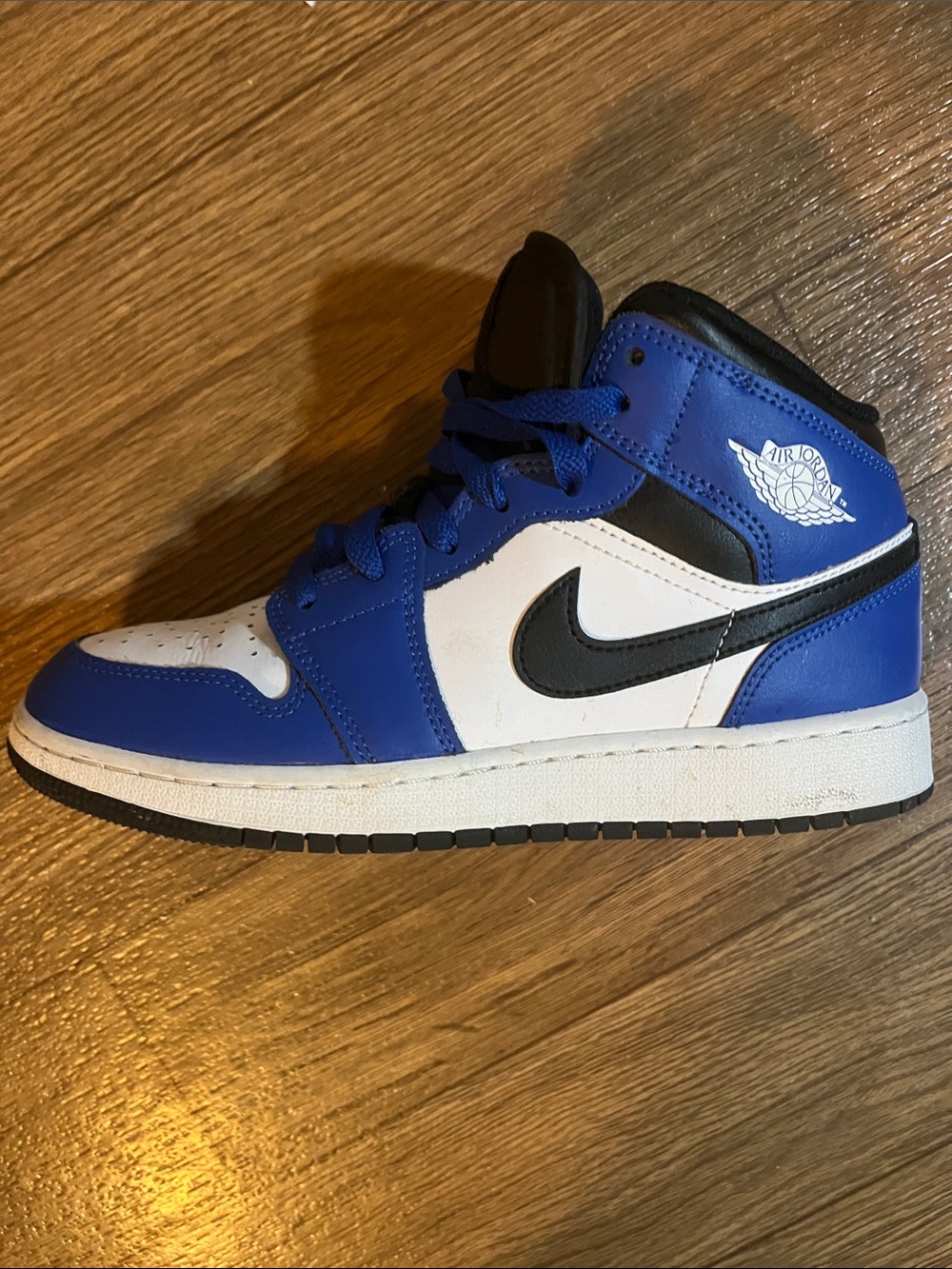 Jordan Youth High-Top Sneaker in Blue White and Black